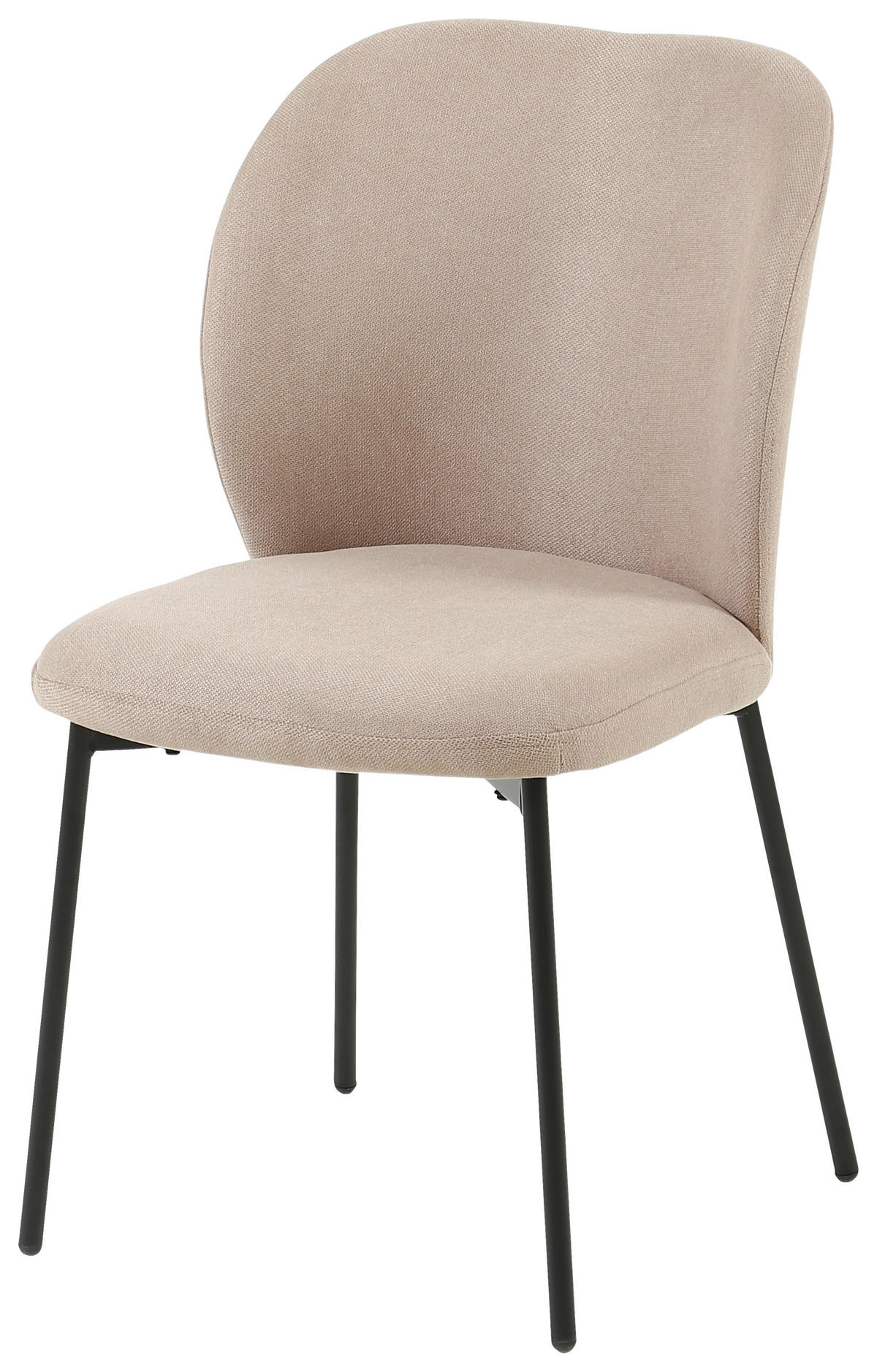 Stuhl Medina beige schwarz Webstoff Metall B/H/T: ca. 46x85x48 cm Medina - beige/schwarz (46,00/85,00/48,00cm)