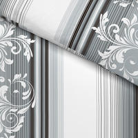 Microfaser Bettwäsche Fleece Bettwäsche_Fleece Blattranke - hellgrau/dunkelgrau (135,00/200,00cm)