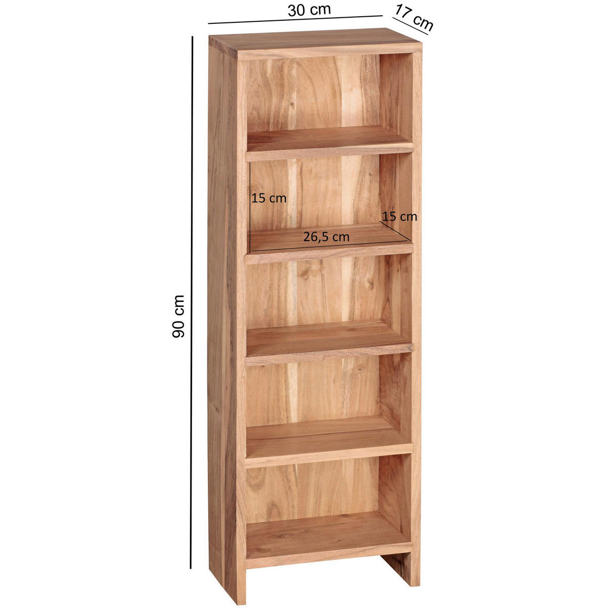 CD Regal natur B/H/T: ca. 30x90x17 cm CD Regal - natur (30,00/90,00/17,00cm) - Wohnling
