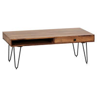 Couchtisch natur schwarz B/H/T: ca. 110x40x60 cm Couchtisch - natur/schwarz (110,00/40,00/60,00cm) - Wohnling