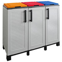 ArtPlast Mülltrennungsschrank Family hellgrau Kunststoff B/H/T: ca. 102x90x37 cm Family - hellgrau (102,00/90,00/37,00cm) - ArtPlast