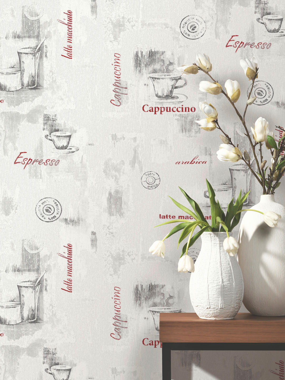 Vliestapete Kaffee grau B/L: ca. 53x1005 cm Vliestapete_13382-20 VW15 - grau (53,00/1005,00cm)