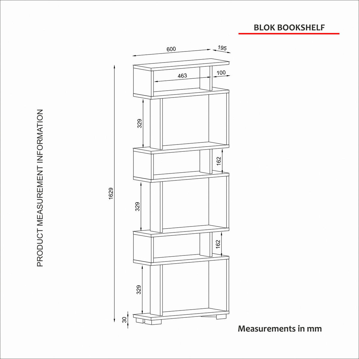 Regal Blok Saphir B/H/T: ca. 60x160x20 cm Blok - Saphir (60,00/160,00/20,00cm) - moebel17