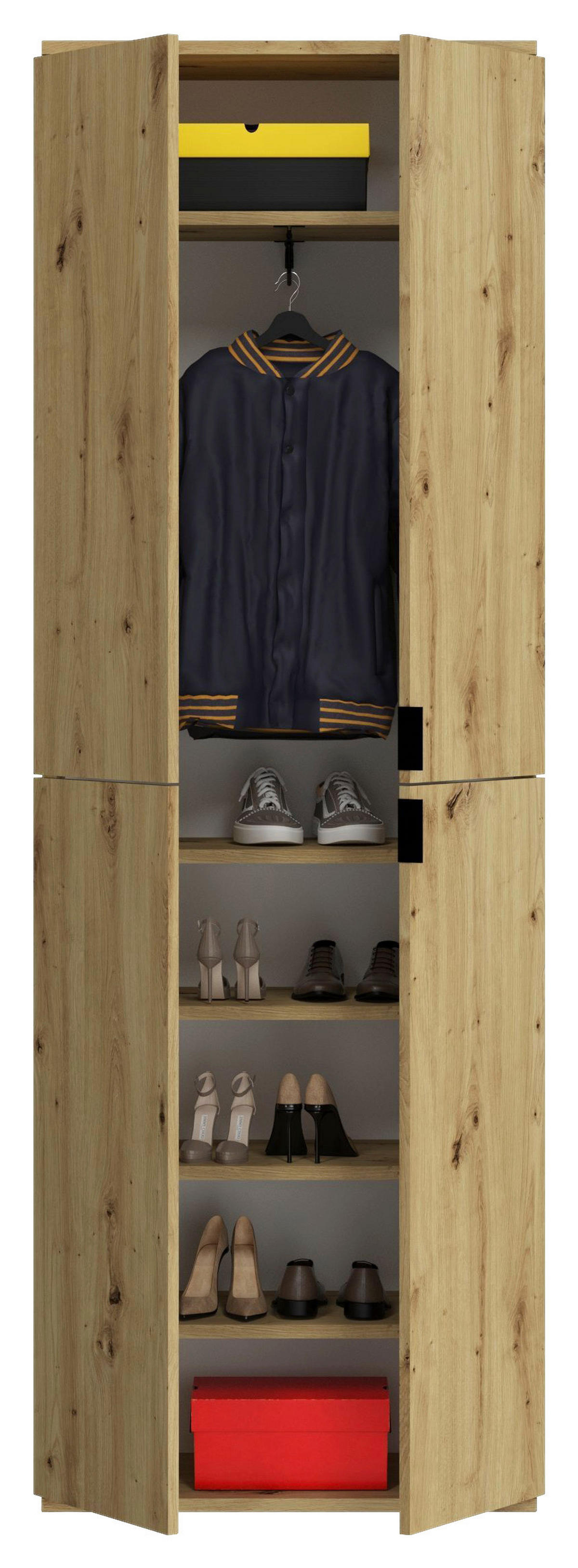 Garderobe PROJEKT Eiche Artisan Nachbildung B/H/T: ca. 152x193x34 cm PROJEKT - Eiche (152,00/193,00/34,00cm) - xonox.home
