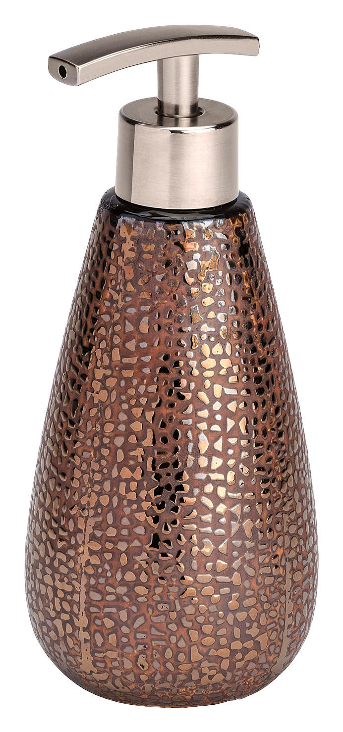 Seifenspender braun Keramik B/H/L: ca. 8x18x8 cm Seifenspender_Marrakesh Wenko - braun (8,00/8,00/18,00cm)