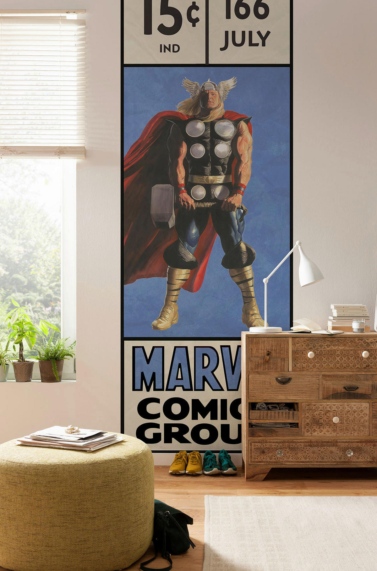 Komar Fototapete Thor Retro Comic Box IADX2-067 B/H: ca. 100x280 cm Thor Retro Comic Box IADX2-067 - (100,00/280,00cm) - Komar