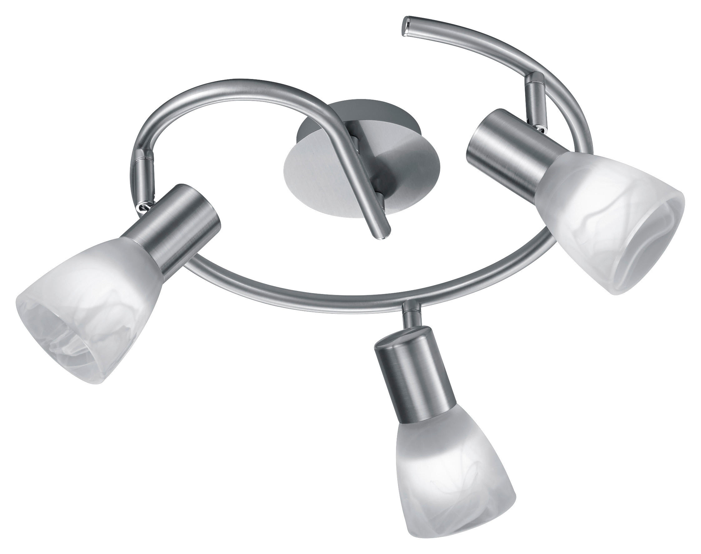 Reality Spotspirale Visto R82239307 nickel matt weiß Metall Glas H/D: ca. 21x30 cm E14 3 Brennstellen Visto - weiß/nickel matt (30,00/21,00cm) - Reality