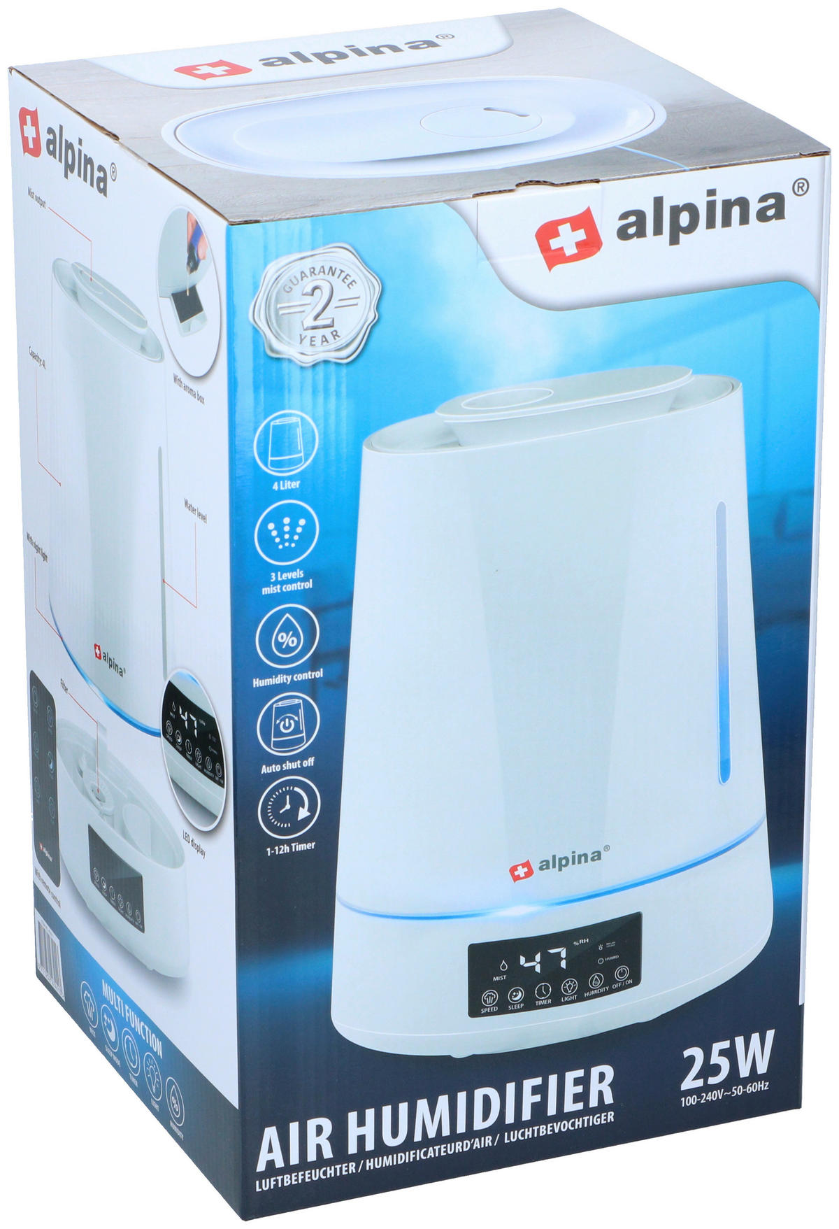 alpina Luftbefeuchter weiß B/H/L: ca. 16x33x25 cm Luftbefeuchter - weiß (25,00/16,00/33,00cm) - alpina