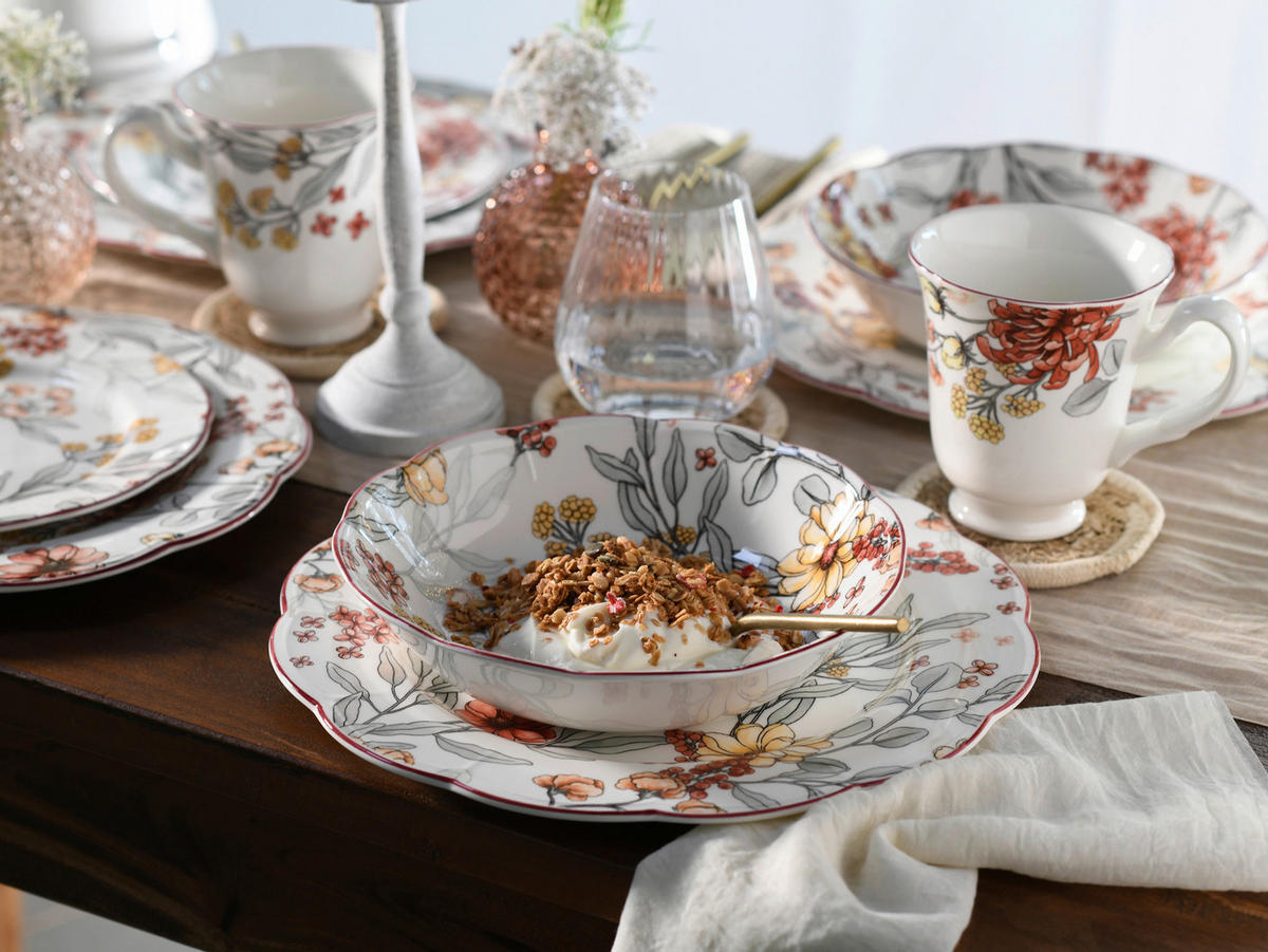 CreaTable Kombiservice Fiore bunt Steingut 16 tlg. Fiore - bunt - CreaTable