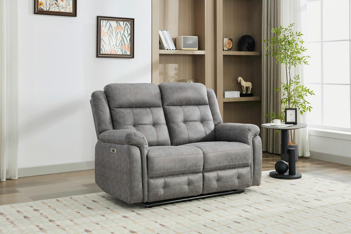 Sofa Philip grau Microfaser B/H/T: ca. 151x103x95 cm Philip - schwarz/grau (151,00/103,00/95,00cm)