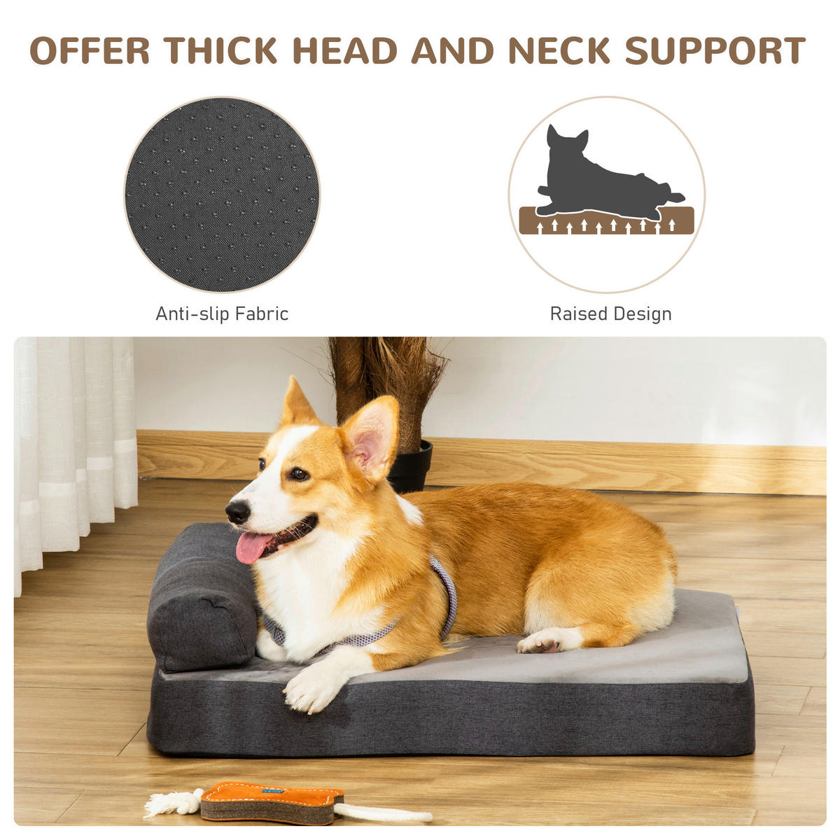 PawHut Hundebett Hundebett - (75,00/55,00/20,00cm) - PawHut