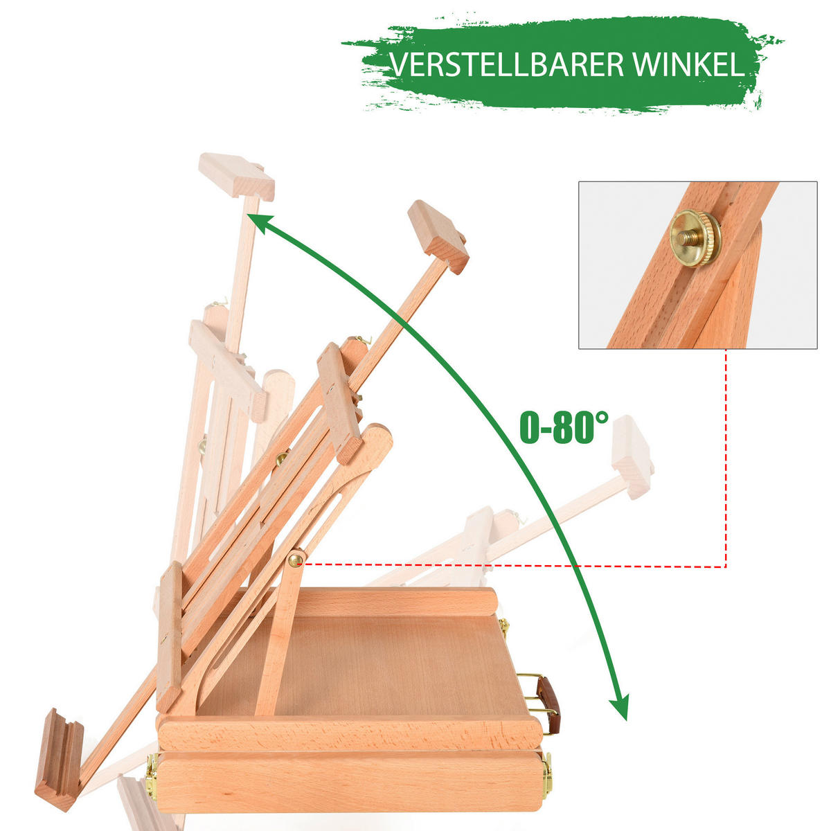 HOMCOM Staffelei natur Edelstahl B/H/L: ca. 36x42x12,5 cm Staffelei - natur (12,50/36,00/42,00cm) - HOMCOM