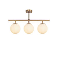 Opviq Deckenleuchte Atmaca bronze Glas Metall B/H/T/L/D: ca. 15x37x15x60x15 cm E27 3 Brennstellen Atmaca - bronze (60,00/15,00/37,00cm) - Opviq