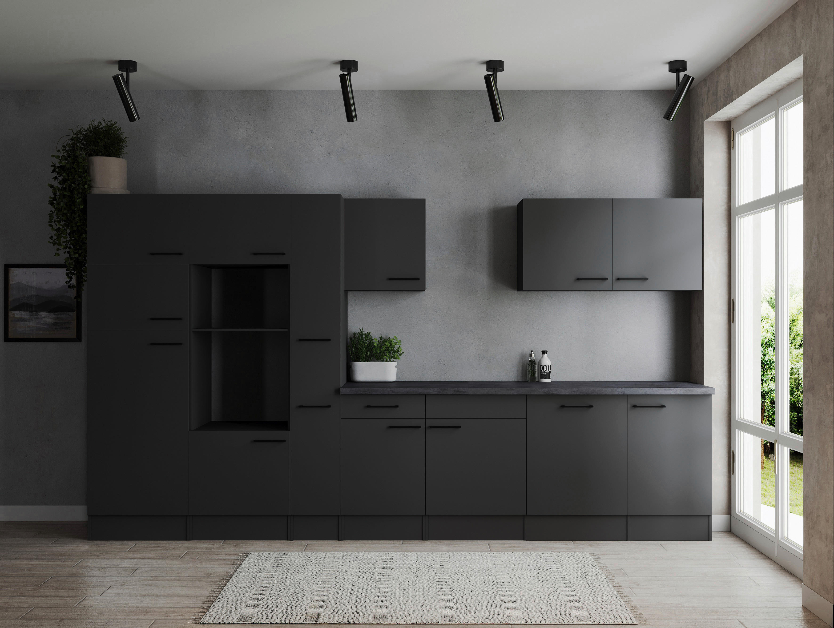 Küchenblock Oliver B/H/T: ca. 370x205x60 cm Oliver - granit/grau (370,00/205,00/60,00cm) - Respekta