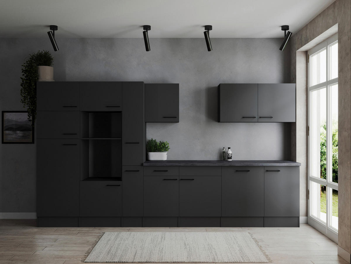 Küchenblock Oliver B/H/T: ca. 370x205x60 cm Oliver - granit/grau (370,00/205,00/60,00cm) - Respekta