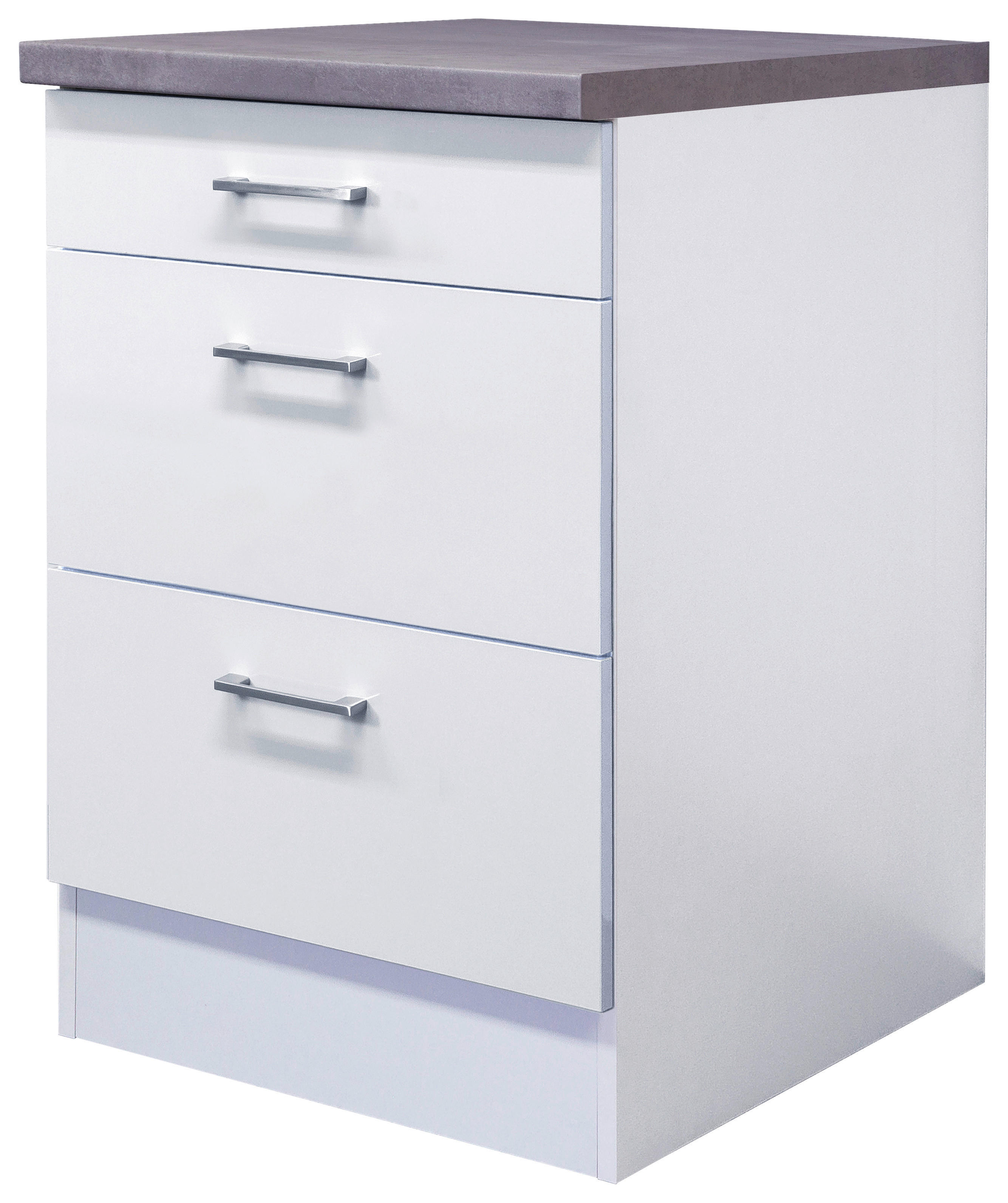 Auszugsschrank Lucca weiß matt B/H/T: ca. 60x85x60 cm Lucca - Eiche/weiß (60,00/85,00/60,00cm) - Flex-Well