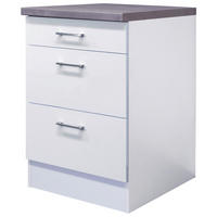 Auszugsschrank Lucca weiß matt B/H/T: ca. 60x85x60 cm Lucca - Eiche/weiß (60,00/85,00/60,00cm) - Flex-Well