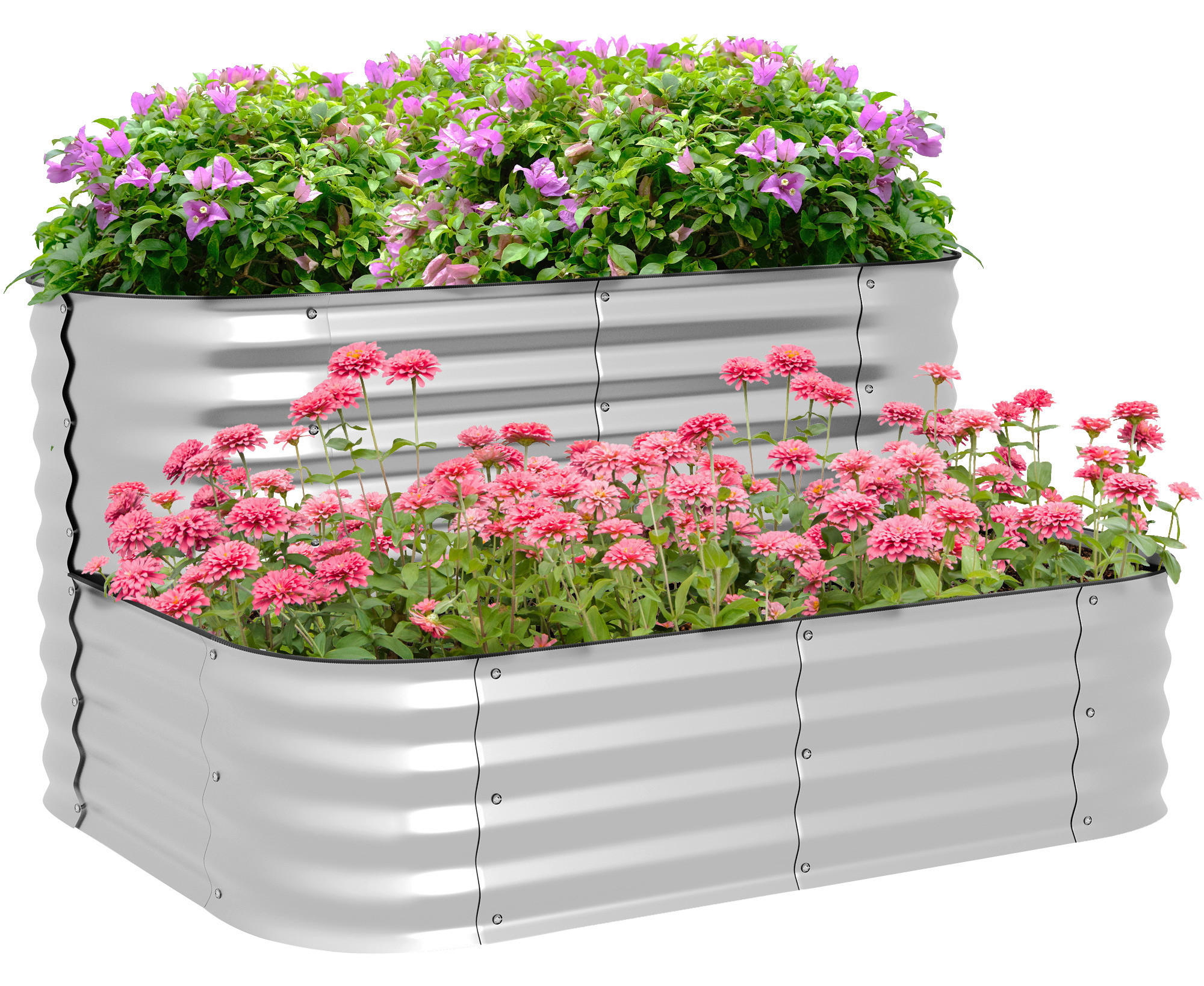 Outsunny Hochbeet silber Metall B/H/L: ca. 90x30x120 cm Hochbeet - silber (120,00/90,00/30,00cm) - Outsunny