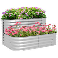 Outsunny Hochbeet silber Metall B/H/L: ca. 90x30x120 cm Hochbeet - silber (120,00/90,00/30,00cm) - Outsunny