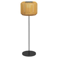 Solarleuchte 867-152V00YL gelb Edelstahl Polyrattan B/H/L: ca. 34x34x130 cm Rattan_Solarleuchte - gelb (130,00/34,00/34,00cm) - Outsunny