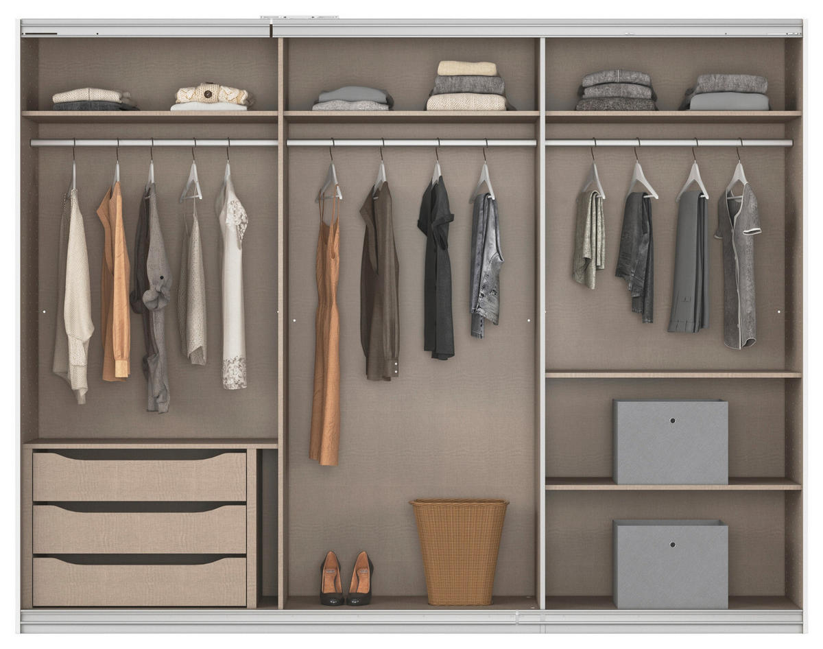 Kleiderschrank Kulmbach grau B/H/T: ca. 271x210x62 cm Kulmbach - Alu/grau (271,00/210,00/62,00cm)