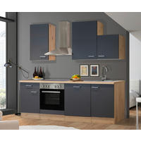 Flex-Well Küchenblock Morena Basalt matt B/H/T: ca. 220x234x60 cm Morena - Eiche/Basalt (220,00/234,00/60,00cm) - Flex-Well