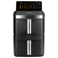 GOURMETmaxx Heißluftfritteuse Doppel-Heißluftfritteuse 16818 - schwarz (33,00/41,00/49,00cm) - GOURMETmaxx