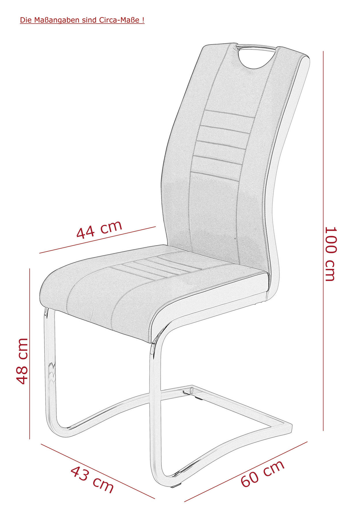 Schwingstuhl Riga, 2er-Set anthrazit B/H/T: ca. 44x100x60 cm Riga, 2er-Set - anthrazit (44,00/100,00/60,00cm) - Hela