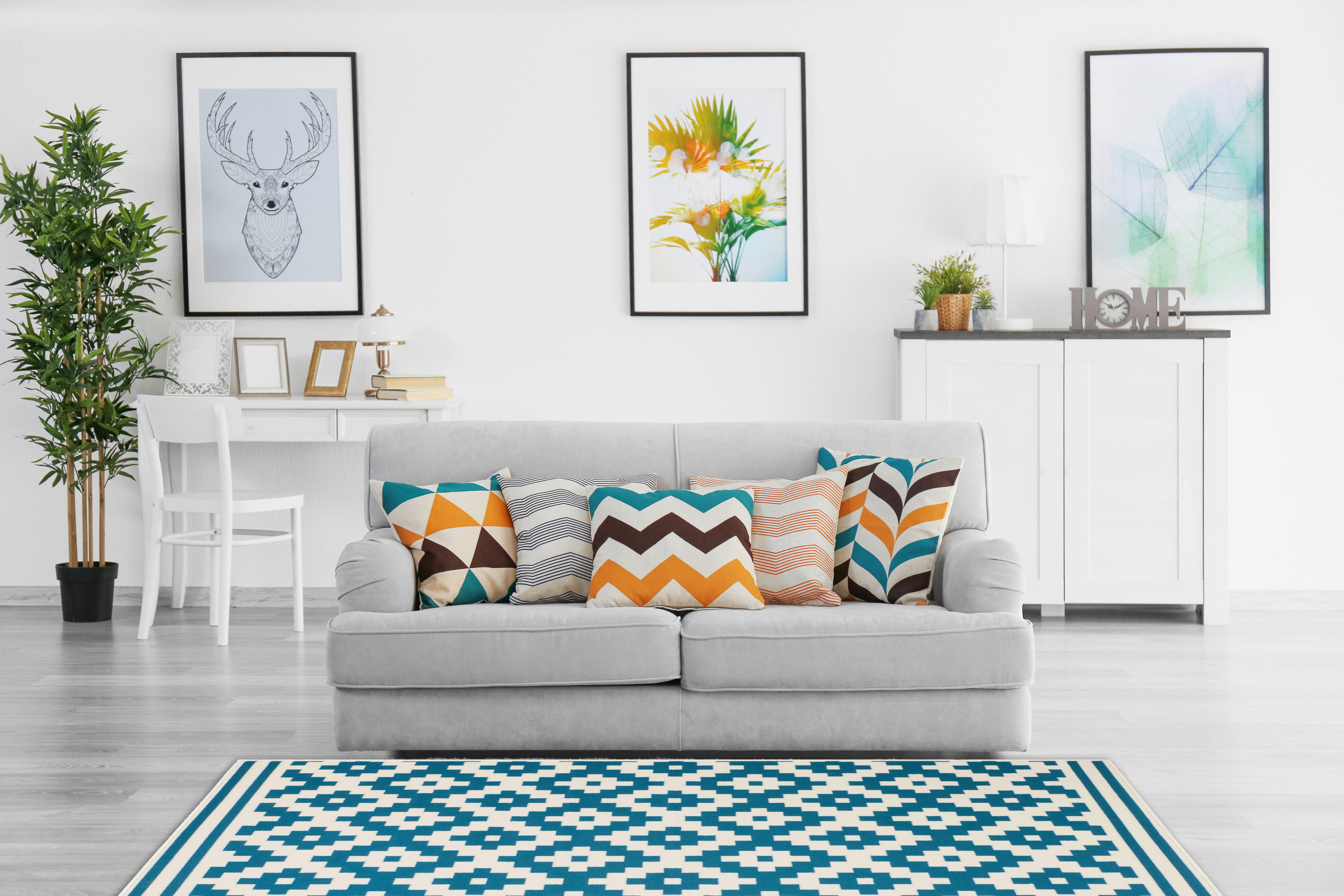 Kayoom Kurzflorteppich Now! 325 hellblau B/L: ca. 200x290 cm Now! 325 - hellblau/weiß (200,00/290,00cm) - Kayoom