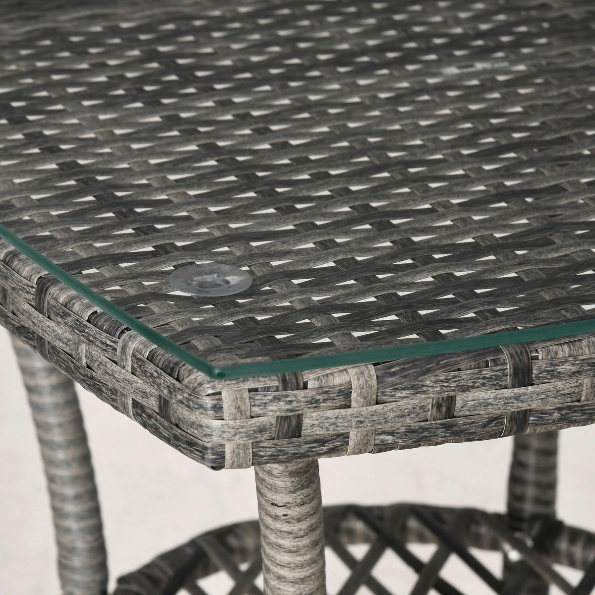 Outsunny Sitzgruppe dunkelgrau Polyrattan B/H/L: ca. 58,5x60x89,5 cm Gartenmöbel-Set - dunkelgrau (89,50/58,50/60,00cm) - Outsunny