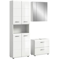 Badezimmer-Set ICE weiß weiß Hochglanz B/H/T: ca. 135x190x32 cm ICE - weiß (135,00/190,00/32,00cm) - xonox.home