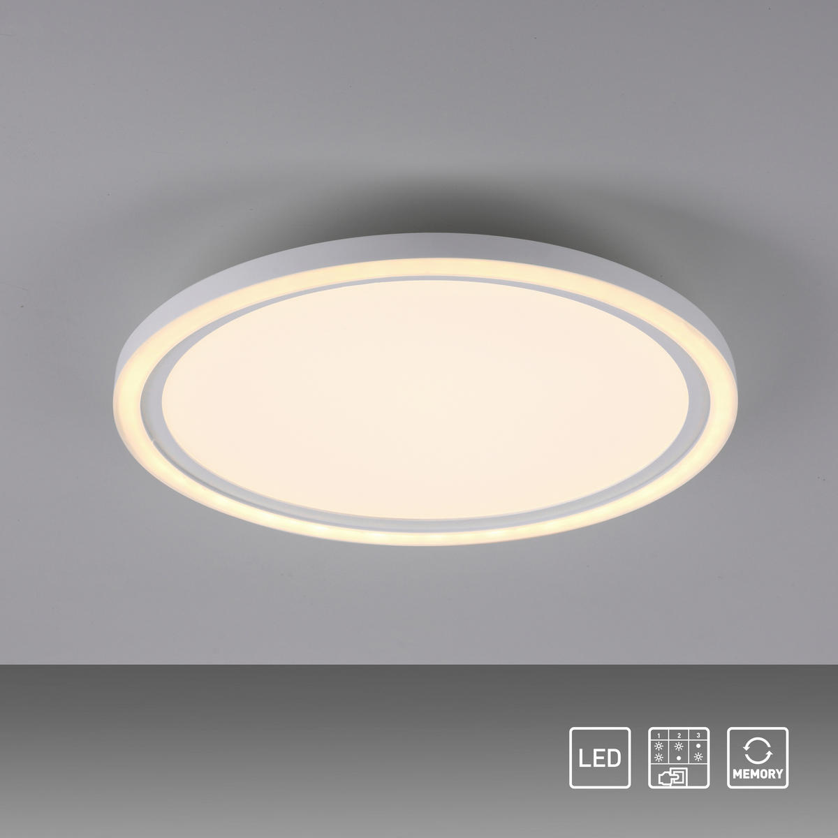 Just Light LED-Deckenleuchte BEDGING 14883-16 weiß Eisen Kunststoff H/D: ca. 6,5x40 cm 2 Brennstellen BEDGING - weiß (40,00/6,50cm) - Just Light