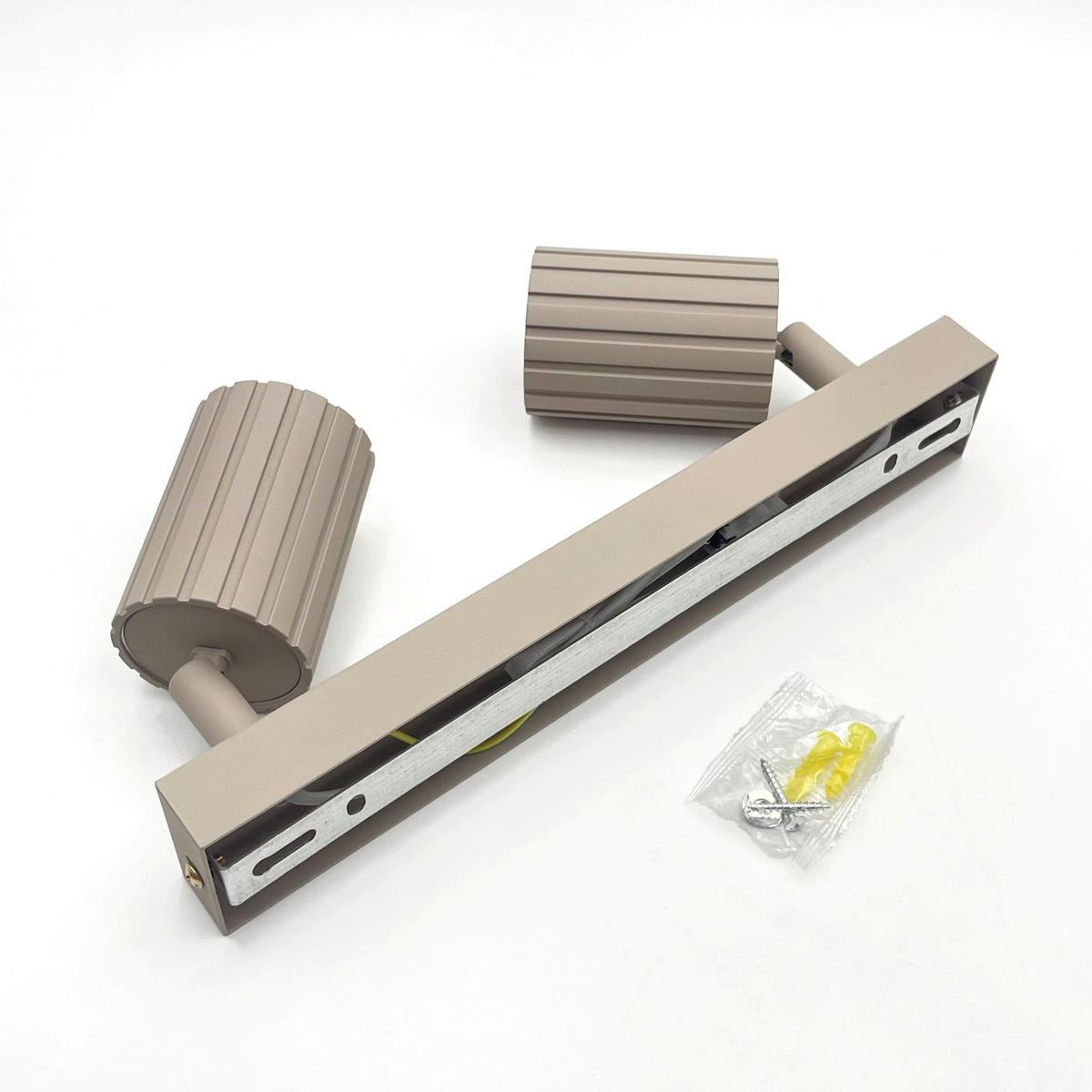 Lamkur Strahler beige Stahl B/H/L: ca. 6,5x16,5x30 cm 2 Brennstellen Prisma - beige (30,00/6,50/16,50cm) - Lamkur