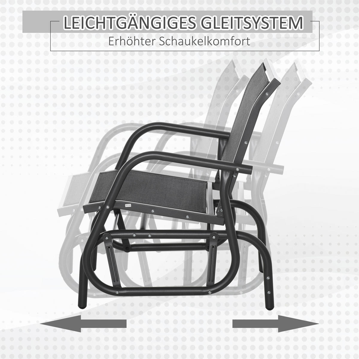 Outsunny Gartenstuhl grau Metall B/H/T: ca. 75x85x66 cm Gartenstuhl - grau (75,00/85,00/66,00cm) - Outsunny