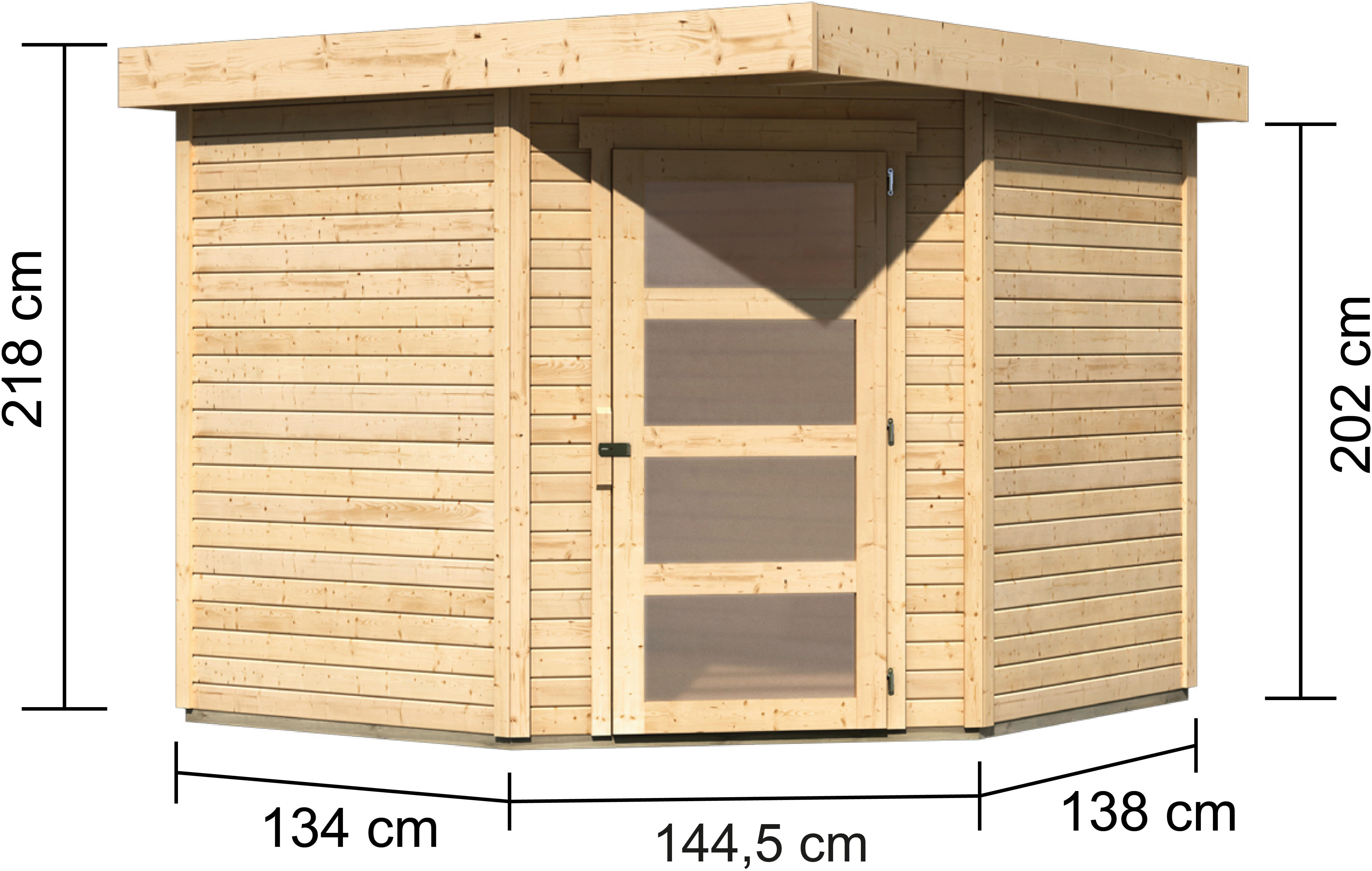 Karibu Gartenhaus Pipo 2 natur Fichte B/...