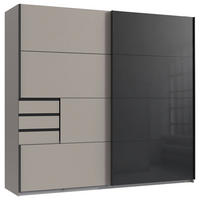 Schwebetürenschrank Tilburg Sahara grau B/H/T: ca. 225x208x64 cm Tilburg - schwarz/Sahara (225,00/208,00/64,00cm)