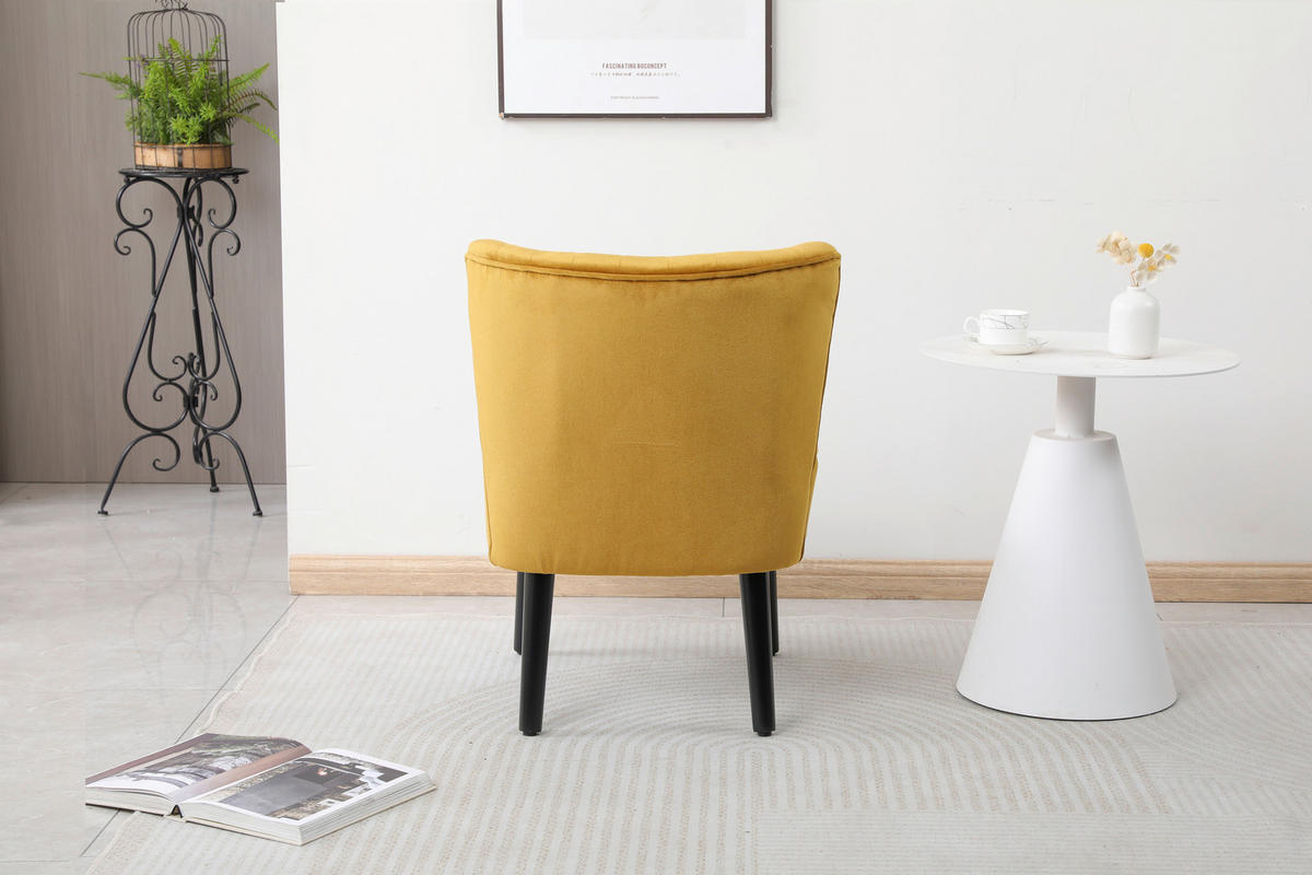 Sessel Emily gold Microfaser B/H/T: ca. 57x76x72 cm Emily - gold/schwarz (57,00/76,00/72,00cm)