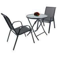 VCM Gartensitzgruppe Sonlas anthrazit Glas B/H/L: ca. 70x89x70 cm Sonlas - anthrazit (70,00/70,00/89,00cm) - VCM