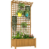 Outsunny Hochbeet gelb Holz B/H/L: ca. 45x183x90 cm Hochbeet - gelb (90,00/45,00/183,00cm) - Outsunny