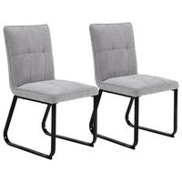 Stuhl TALEA  2er-Set hellgrau schwarz Webstoff Metall B/H/T: ca. 46x86x55 cm TALEA  2er-Set - hellgrau/schwarz (46,00/86,00/55,00cm) - byLIVING