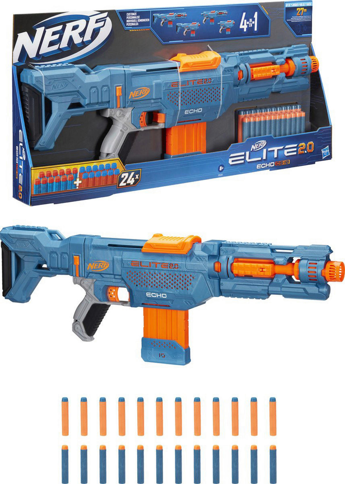 Hasbro Wasserblaster Nerf orange B/H/L: ca. 3x7x68 cm Nerf - orange/blau (68,00/3,00/7,00cm) - Hasbro