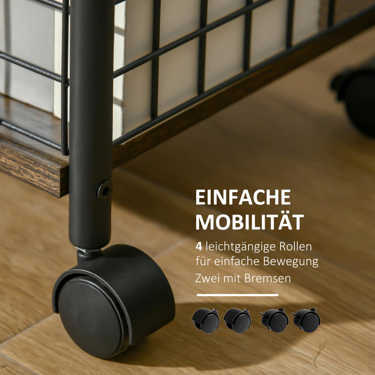 HOMCOM Küchenwagen braun Spanplatte B/H/L: ca. 30x40x62 cm Küchenwagen - braun (62,00/30,00/40,00cm) - HOMCOM
