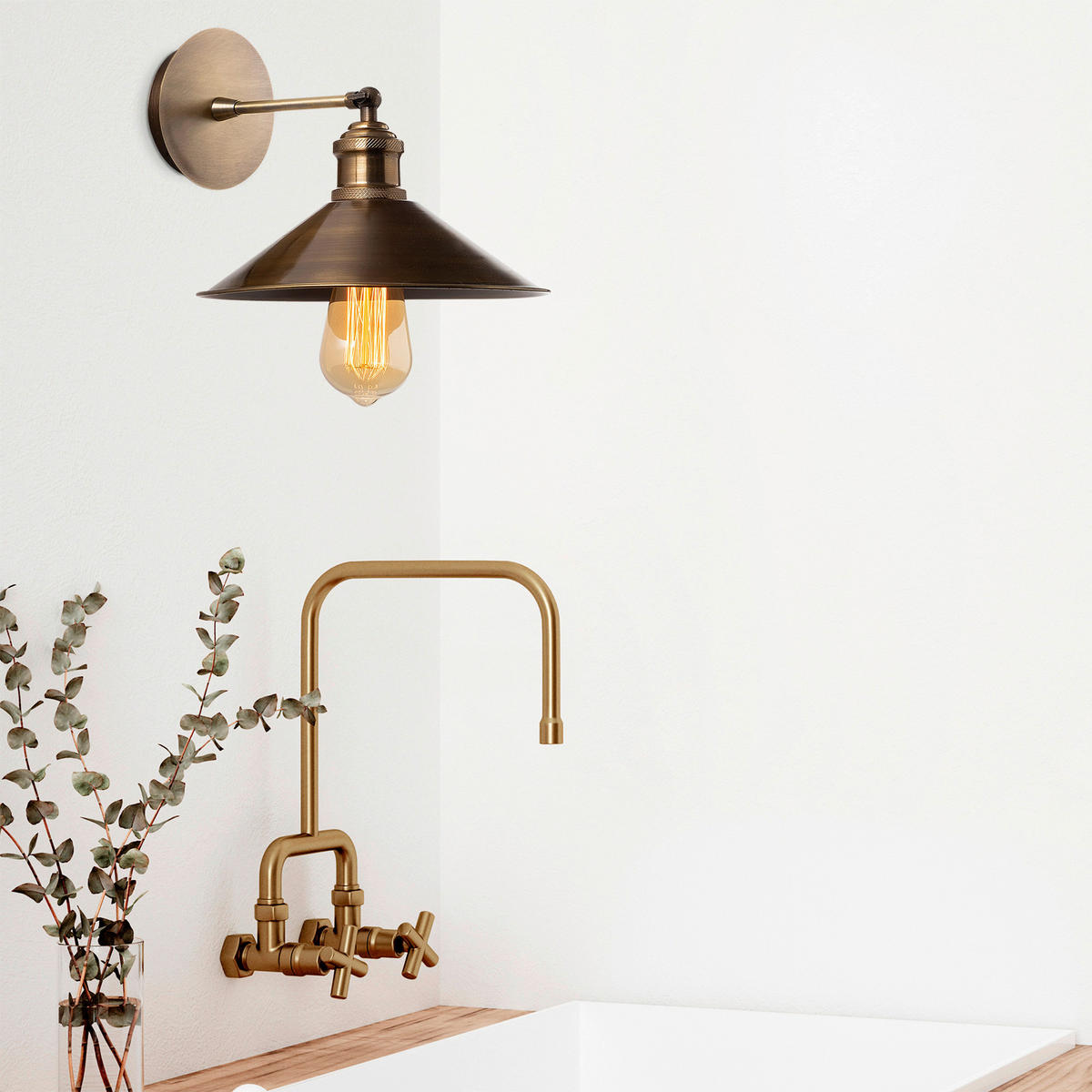 Opviq Wandleuchte Metall B/H/L: ca. 36x25x24 cm E27 1 Brennstellen Sivani - (24,00/36,00/25,00cm) - Opviq