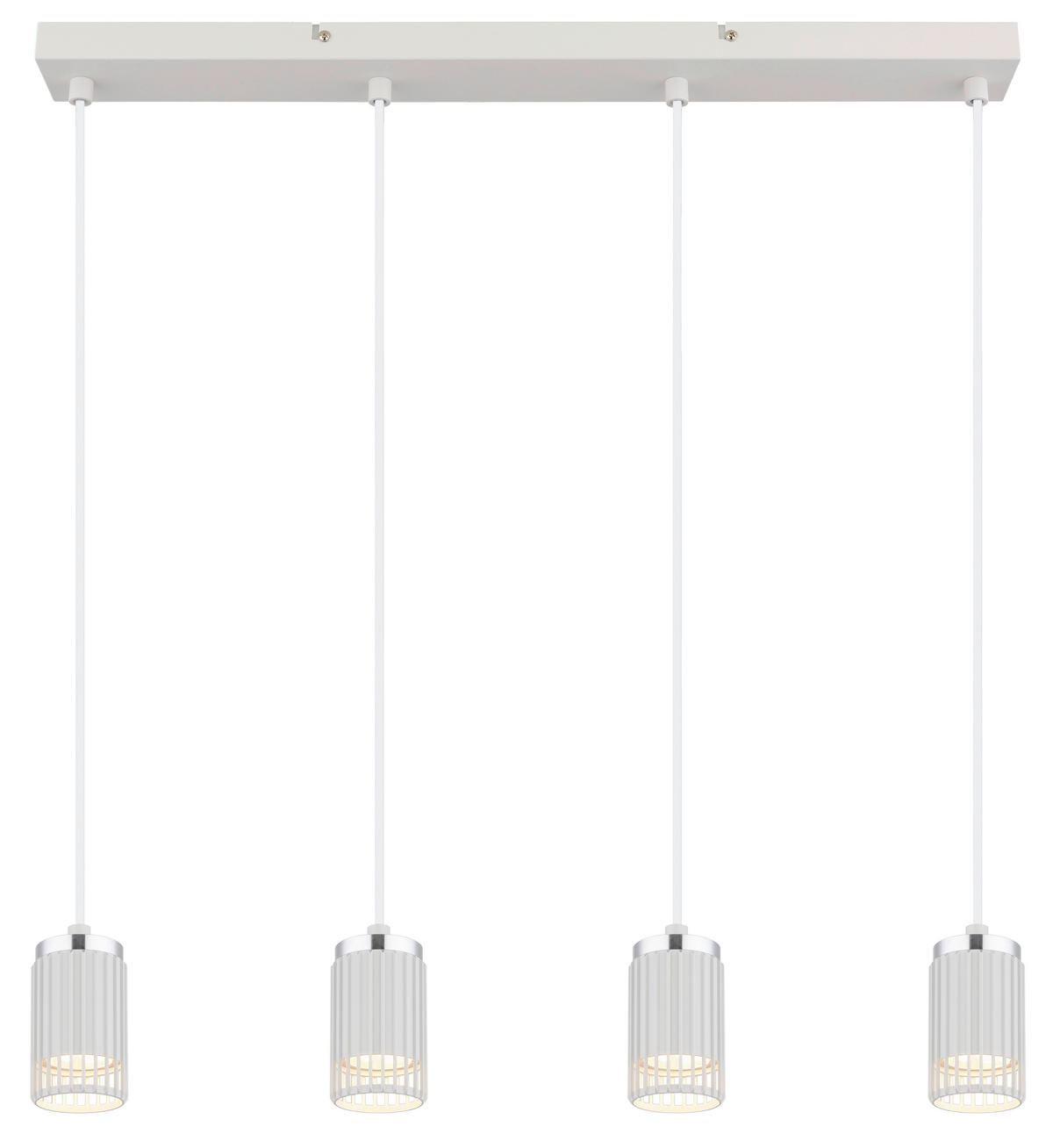 GLOBO Pendelleuchte weiß Aluminium Metall B/H/T/L: ca. 6x115,5x60x60 cm GU10 4 Brennstellen Korben - weiß (60,00/6,00/115,50cm) - GLOBO