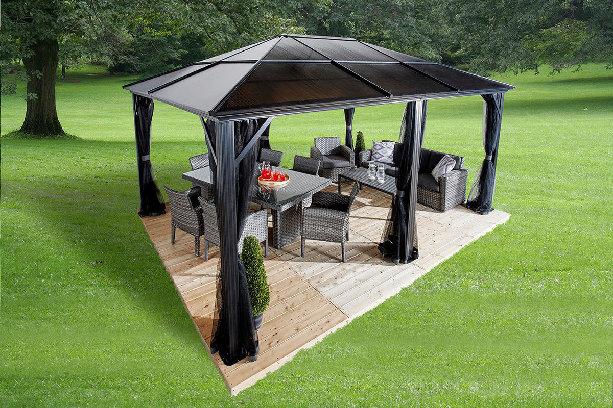 Sojag Pavillon Meridien anthrazit Aluminium B/H/L: ca. 343x270x463 cm Meridien - anthrazit (463,00/343,00/270,00cm) - Sojag
