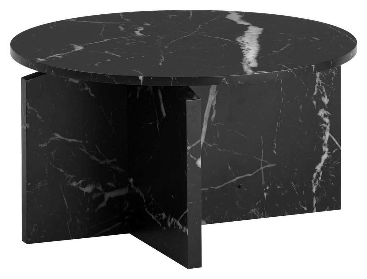 Couchtisch schwarz Marmor Optik B/H/T: ca. 60x33x60 cm Couchtisch - schwarz (60,00/33,00/60,00cm) - Wohnling