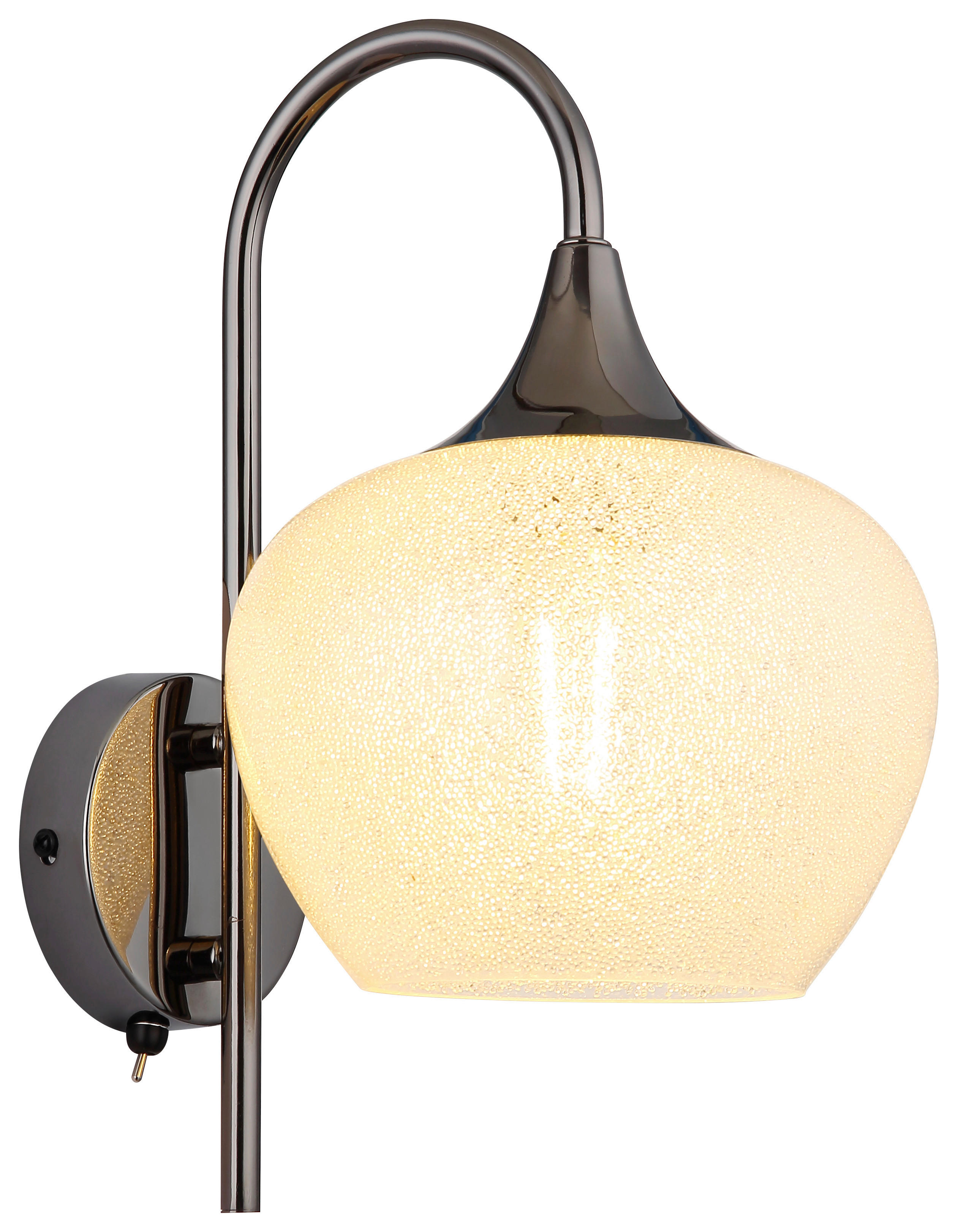 GLOBO Wandleuchte MAXY 15548WK Chrom klar schwarz Acryl Metall B/H: ca. 18x32 cm E27 1 Brennstellen MAXY - klar/schwarz (18,00/32,00cm) - GLOBO