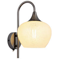 GLOBO Wandleuchte MAXY 15548WK Chrom klar schwarz Acryl Metall B/H: ca. 18x32 cm E27 1 Brennstellen MAXY - klar/schwarz (18,00/32,00cm) - GLOBO