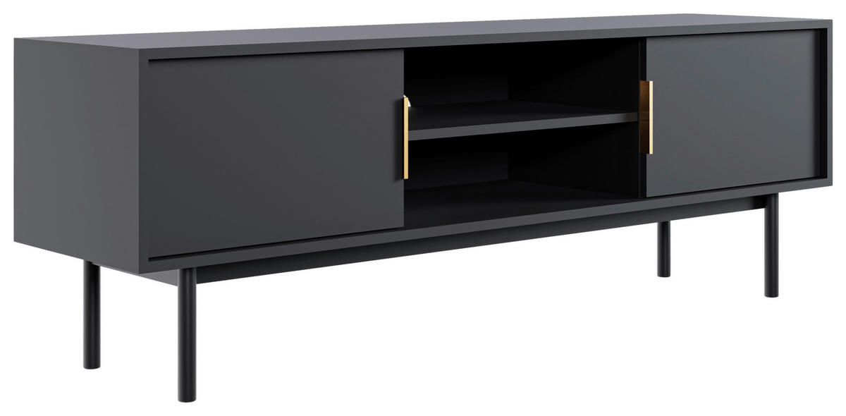 TV-Lowboard VIVA schwarz B/H/T: ca. 154x53,5x39 cm VIVA - schwarz (154,00/53,50/39,00cm) - WIPMEB