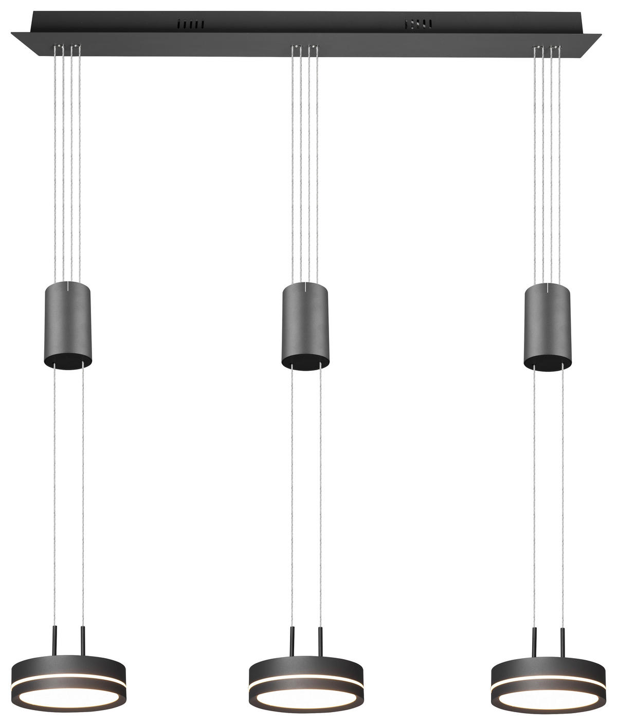 TRIO Pendelleuchte FRANKLIN 326510342 anthrazit Aluminium B/H/T: ca. 85x150x14 cm 3.0 Brennstellen Franklin - anthrazit (85,00/150,00/14,00cm) - Trio